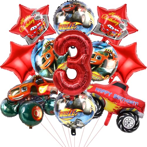 Cars Geburtstag Deko 3 Jahre Junge,11 Stück Deko Kindergeburtstag Junge Luftballons Geburtstagsdeko 3 Jahre Kindergeburtstag Deko Junge Folienballon 3 Jahre Themen Party Geburtstags Dekoration Ballon von Amazluck