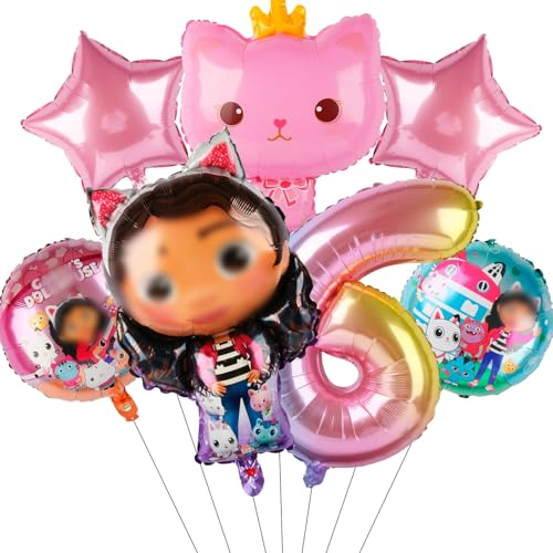 Geburtstag Luftballons Mädchen, Folienballon Rosa Party Decoration 6 Jahre 7 Stück Luftballons Geburtstagsdeko Party Dekoration Ballon Folienballon Kindergeburtstag Party Deko Luftballon Set Kinder von Amazluck