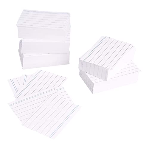 Amazon Basics A8 Karteikarten (7,4 cm x 5,2 cm), liniert, Weiß, 1000 Stück von Amazon Basics
