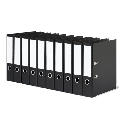 Amazon Basics Aktenordner, A4-Format, Ringordner, Büroordner, 10 Stück, Schwarz Amazon Basics Aktenordner, A4-Format, Ringordner, Büroordner, 10 Stück, Schwarz von Amazon Basics