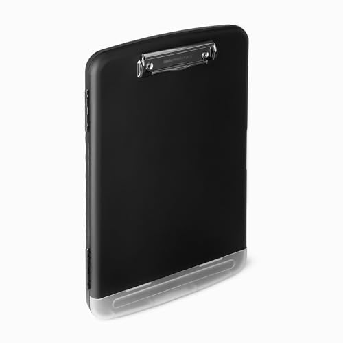 Amazon Basics Klemmbrett mit Aufbewahrung, hohe Kapazität, Krankenpflege-Klemmbrett mit Stifthalter, Packung mit 1 Stück, 36.5 x 25 x 3.8 cm, A4, Schwarz von Amazon Basics
