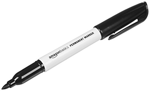 Amazon Basics Permanentmarker, Packung mit 24 Stück (1er-Packung), Schwarz von Amazon Basics