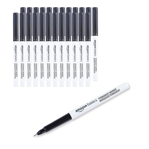 Amazon Basics Permanentmarker, ultra feine Spitze, schwarz, 24 Stück Amazon Basics Permanentmarker, ultra feine Spitze, schwarz, 24 Stück von Amazon Basics