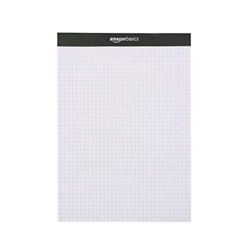 Amazon Basics Quad-Ruled Papierblock, 21.6 cm x 29.5 cm (Packung mit 2 Stück), Weiß von Amazon Basics