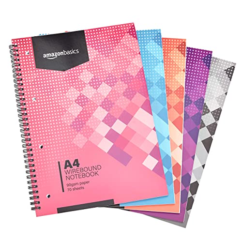 Amazon Basics Spiral-Notizblock, in verschiedenen Farben, 70 Blatt/ 140 Seiten, A4, 90GSM, 5 Stück, Weiß Amazon Basics Spiral-Notizblock, in verschiedenen Farben, 70 Blatt/ 140 Seiten, A4, 90GSM, 5 Stück, Weiß von Amazon Basics