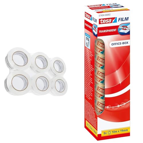 Amazon Basics Transport- und Packband, 4,77 cm Breite x 99,6 m & tesafilm transparent - Transparentes Klebeband mit starker Haftung - alterungsbeständig und reißfest - 10 m x 19 mm - 8er Pack Amazon Basics Transport- und Packband, 4,77 cm Breite x 99,6 m & tesafilm transparent - Transparentes Klebeband mit starker Haftung - alterungsbeständig und reißfest - 10 m x 19 mm - 8er Pack von Amazon Basics