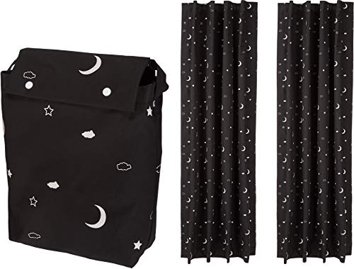 Amazon Basics – Verdunkelungsvorhang mit Saugnäpfen, für Babys, tragbar und reisefreundlich, 2 Stück, Schwarz, Mond und Sterne-Motiv, 198 cm x 127 cm Amazon Basics – Verdunkelungsvorhang mit Saugnäpfen, für Babys, tragbar und reisefreundlich, 2 Stück, Schwarz, Mond und Sterne-Motiv, 198 cm x 127 cm von Amazon Basics