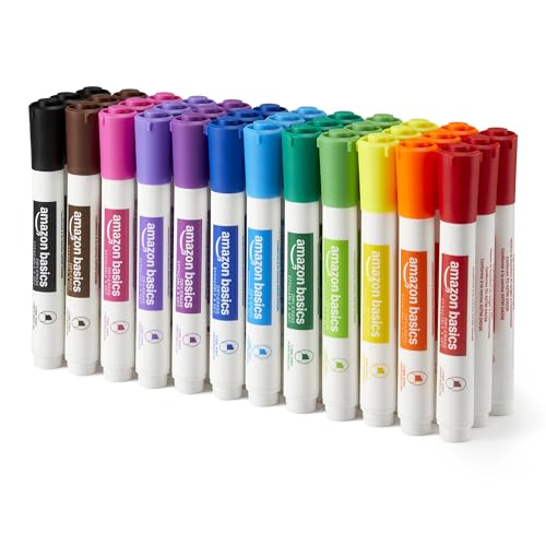 Amazon Basics Whiteboard-Marker, geruchsarm, trocken abwischbar, Keilspitze, 12 Mehrfarbig, 36 Stück Amazon Basics Whiteboard-Marker, geruchsarm, trocken abwischbar, Keilspitze, 12 Mehrfarbig, 36 Stück von Amazon Basics