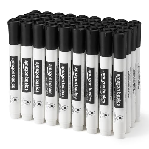 Amazon Basics Whiteboard-Marker, geruchsarm, trocken abwischbar, Keilspitze, Schwarz, 36 Stück Amazon Basics Whiteboard-Marker, geruchsarm, trocken abwischbar, Keilspitze, Schwarz, 36 Stück von Amazon Basics