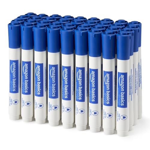 Amazon Basics Whiteboard-Marker, geruchsarm, trocken abwischbar, feine Spitze, Blau, 36 Stück Amazon Basics Whiteboard-Marker, geruchsarm, trocken abwischbar, feine Spitze, Blau, 36 Stück von Amazon Basics