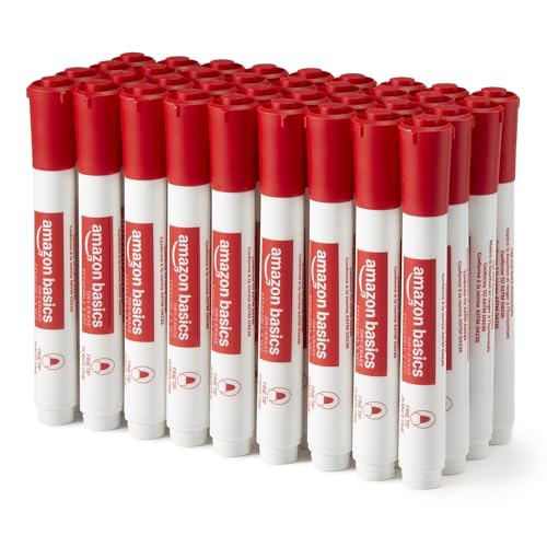 Amazon Basics Whiteboard-Marker, geruchsarm, trocken abwischbar, feine Spitze, Rot, 36 Stück Amazon Basics Whiteboard-Marker, geruchsarm, trocken abwischbar, feine Spitze, Rot, 36 Stück von Amazon Basics