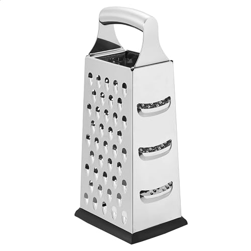 Amazon Basics Robuste Edelstahl Quadratisch Käsereibe, mit rutschfestem Boden, 22,9 cm, Schwarz (Früher Marke AmazonCommercial) Amazon Basics Robuste Edelstahl Quadratisch Käsereibe, mit rutschfestem Boden, 22,9 cm, Schwarz (Früher Marke AmazonCommercial) von Amazon Basics