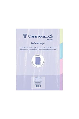 Ambar ClassroomMates EcoSmart PP A4 4 Register, 4 Tabs, Zitronengelb, Blau, Rosa, Alphazema, 3 Löcher, Kunststoff Ambar ClassroomMates EcoSmart PP A4 4 Register, 4 Tabs, Zitronengelb, Blau, Rosa, Alphazema, 3 Löcher, Kunststoff von Ambar