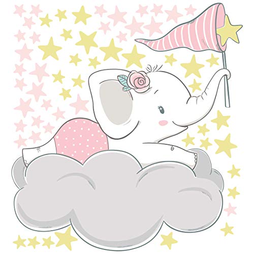 Ambiance Sticker Elephant Wandaufkleber für Kinder, DIY Home Decor, abziehbare Aufkleber zum Abziehen und Aufkleben, wasserdichte und selbstklebende Wandkunst - Pink und Grau 40 x 35 cm Ambiance Sticker Elephant Wandaufkleber für Kinder, DIY Home Decor, abziehbare Aufkleber zum Abziehen und Aufkleben, wasserdichte und selbstklebende Wandkunst - Pink und Grau 40 x 35 cm von Ambiance Sticker