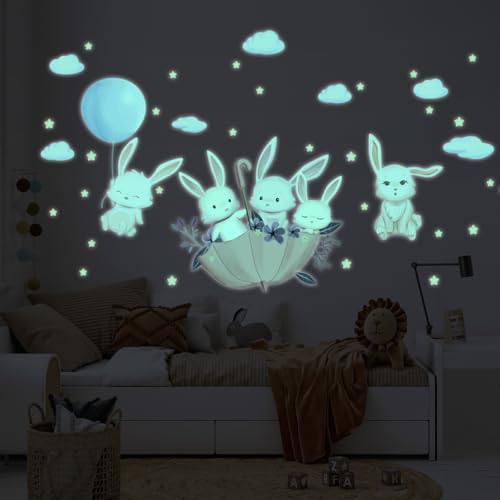 Ambiance Sticker Phosphoreszierendes Wandtattoo für Kinder, fluoreszierend, Kaninchen im Himmel – 80 x 50 cm Ambiance Sticker Phosphoreszierendes Wandtattoo für Kinder, fluoreszierend, Kaninchen im Himmel – 80 x 50 cm von Ambiance Sticker