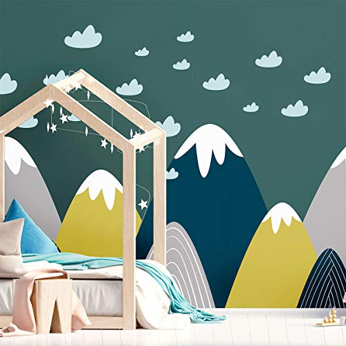 Ambiance Sticker Scandinavian Nordic Donka Mountains Wandtattoos, DIY-Wohnkultur, abziehbare Aufkleber zum Abziehen und Aufkleben, wasserdichte und selbstklebende Wandkunst - 55 x 95 cm von Ambiance Sticker
