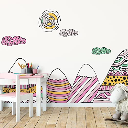 Wandsticker für Kinder, Dekoration für Babyzimmer, selbstklebend, Riesen-Wandtattoo, Kinder, skandinavische Berge, Amika, 70 x 105 cm Wandsticker für Kinder, Dekoration für Babyzimmer, selbstklebend, Riesen-Wandtattoo, Kinder, skandinavische Berge, Amika, 70 x 105 cm von Ambiance Sticker
