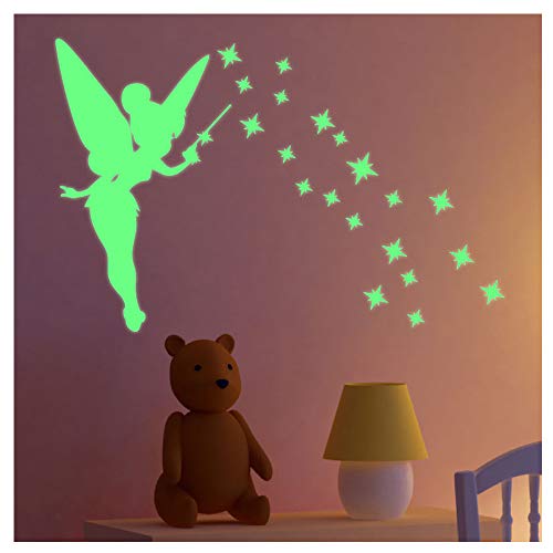 Selbstklebende Sticker, fluoreszierend, Fee und Sterne – Wanddekoration, 40 x 25 cm Selbstklebende Sticker, fluoreszierend, Fee und Sterne – Wanddekoration, 40 x 25 cm von Ambiance Sticker