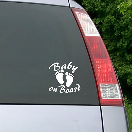 Aufkleber "Bébé à bord" mit Fußabdruck, 15 x 15 cm, Weiß Aufkleber "Bébé à bord" mit Fußabdruck, 15 x 15 cm, Weiß von Ambiance Sticker