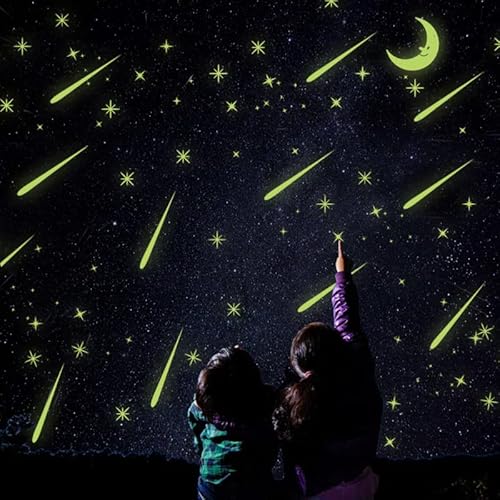 Aufkleber für Kinder, selbstklebend, phosphoreszierend, Mond und Sternschnuppe – Wanddekoration für Kinderzimmer, 31-teilig Aufkleber für Kinder, selbstklebend, phosphoreszierend, Mond und Sternschnuppe – Wanddekoration für Kinderzimmer, 31-teilig von Ambiance Sticker