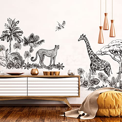 Kinder Wandaufkleber - Babyzimmerdekoration - Kinder Wandaufkleber - Savannah Animals Wandaufkleber - Giant Animals Wandaufkleber - H135 x B120 cm Kinder Wandaufkleber - Babyzimmerdekoration - Kinder Wandaufkleber - Savannah Animals Wandaufkleber - Giant Animals Wandaufkleber - H135 x B120 cm von Ambiance Sticker