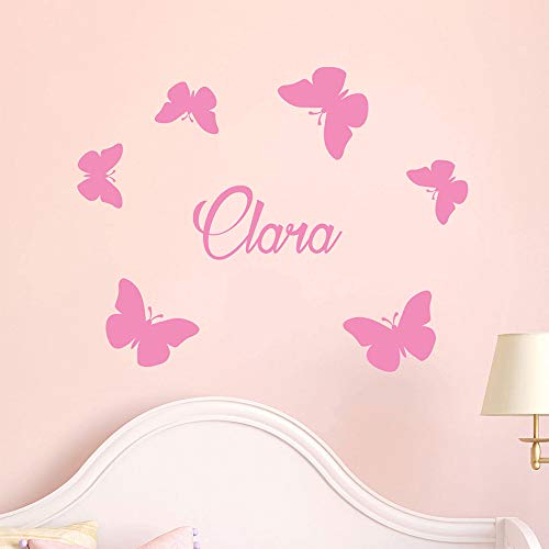 Personalisierte Vornamensaufkleber | Sticker Schmetterlinge – Wanddekoration Kinderzimmer | 2 Bögen à 10 x 15 cm und 40 x 25 cm – Rosa Personalisierte Vornamensaufkleber | Sticker Schmetterlinge – Wanddekoration Kinderzimmer | 2 Bögen à 10 x 15 cm und 40 x 25 cm – Rosa von Ambiance Sticker