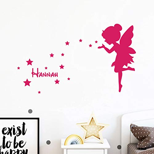 Personalisierter Vornamens-Sticker, selbstklebend, personalisierbar, für Kinderzimmer, 2 Bögen mit 40 x 20 cm und 40 x 25 cm, Fuchsia von Ambiance Sticker