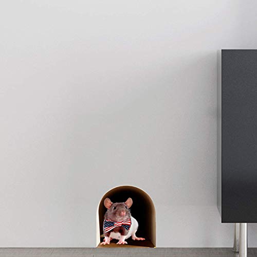 Sticker 3D Effekt | Wandaufkleber Loch amerikanische Maus - Tapete Dekoration optische Täuschung Raum und Wohnzimmer | 10 x 10 cm Sticker 3D Effekt | Wandaufkleber Loch amerikanische Maus - Tapete Dekoration optische Täuschung Raum und Wohnzimmer | 10 x 10 cm von Ambiance Sticker