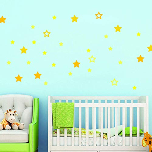 Sticker für Kinder | Wandaufkleber 35 gelb Sterne – Wanddekoration Kinderzimmer | 20 x 30 cm von Ambiance Sticker