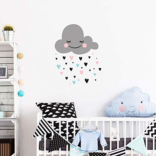 Sticker für Kinder | Wandaufkleber skandinavische Wolke – Wanddekoration Kinderzimmer | 50 x 40 cm von Ambiance Sticker