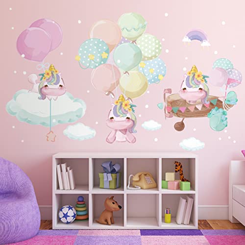 Wandsticker Kinder - Deko Babyzimmer - Wandtattoo Kinderzimmer - Wandtattoo Einhorn in Wolken - H90 x L60 cm Wandsticker Kinder - Deko Babyzimmer - Wandtattoo Kinderzimmer - Wandtattoo Einhorn in Wolken - H90 x L60 cm von Ambiance Sticker