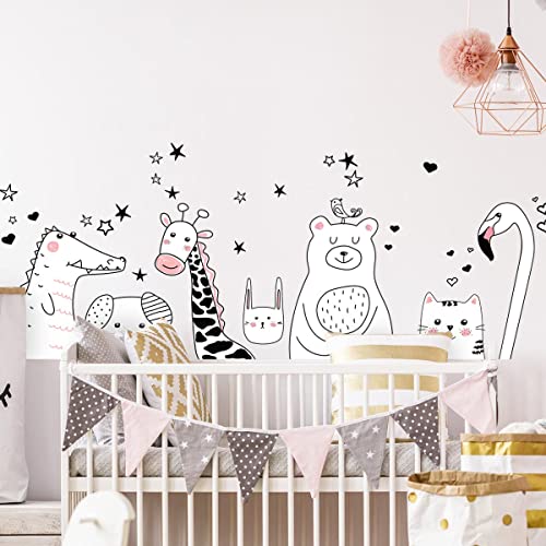 Wandsticker Kinder - Dekoration Babyzimmer - Wandsticker Kinder - Wandsticker skandinavisch - Wandsticker Tiere Nachtsicht - H120 x L180 cm Wandsticker Kinder - Dekoration Babyzimmer - Wandsticker Kinder - Wandsticker skandinavisch - Wandsticker Tiere Nachtsicht - H120 x L180 cm von Ambiance Sticker