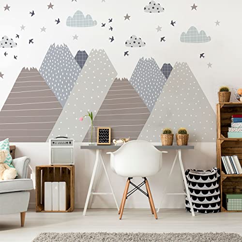 Wandsticker Kinder Dekoration Babyzimmer Wandtattoo Kinder Wandaufkleber Skandinavisch Wandsticker Riesen Berge Skandinavien Rika H60 x B90 cm Wandsticker Kinder Dekoration Babyzimmer Wandtattoo Kinder Wandaufkleber Skandinavisch Wandsticker Riesen Berge Skandinavien Rika H60 x B90 cm von Ambiance Sticker