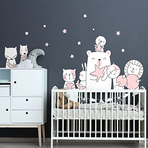 Wandsticker Kinder Dekoration Babyzimmer Wandtattoo Kinderzimmer Wandaufkleber Tiere Hüter Sterne H90 x 60 cm Wandsticker Kinder Dekoration Babyzimmer Wandtattoo Kinderzimmer Wandaufkleber Tiere Hüter Sterne H90 x 60 cm von Ambiance Sticker