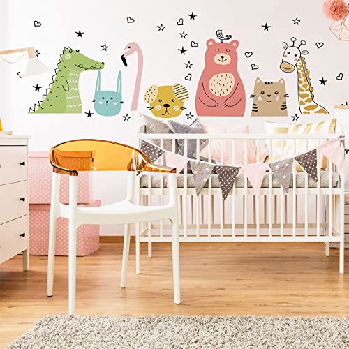 Wandsticker Kinder Dekoration Babyzimmer Wandtattoo Kinderzimmer Wandaufkleber Tiere Messagers der Liebe Wandaufkleber Wandsticker H60 x 90 cm von Ambiance Sticker