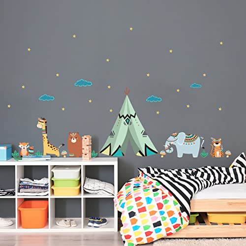 Wandsticker Kinder Dekoration Babyzimmer Wandtattoo Kinderzimmer Wandaufkleber Wandsticker Indianer Tiere unter Sternenhimmel H60 x 90 cm Wandsticker Kinder Dekoration Babyzimmer Wandtattoo Kinderzimmer Wandaufkleber Wandsticker Indianer Tiere unter Sternenhimmel H60 x 90 cm von Ambiance Sticker