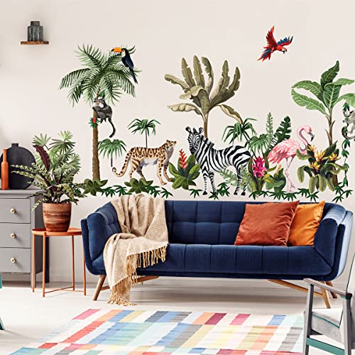 Wandsticker für Kinder, riesig, Dekoration für Babyzimmer, Kinderzimmer, selbstklebend, Jungen, Mädchen, XXL – Wandaufkleber Jungle Tiere in den Tropen, H135 x B120 cm Wandsticker für Kinder, riesig, Dekoration für Babyzimmer, Kinderzimmer, selbstklebend, Jungen, Mädchen, XXL – Wandaufkleber Jungle Tiere in den Tropen, H135 x B120 cm von Ambiance Sticker