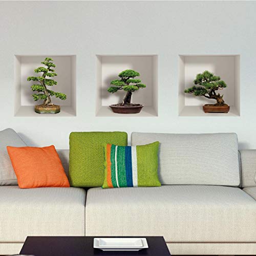Wandsticker für Kinderzimmer Erwachsene – 3D-Effekt | Wandsticker – Bonzai – Wandsticker Küche – Wanddekoration Tromppe Auge Wohnzimmer – 3 Wandsticker 30 x 30 cm Wandsticker für Kinderzimmer Erwachsene – 3D-Effekt | Wandsticker – Bonzai – Wandsticker Küche – Wanddekoration Tromppe Auge Wohnzimmer – 3 Wandsticker 30 x 30 cm von Ambiance Sticker