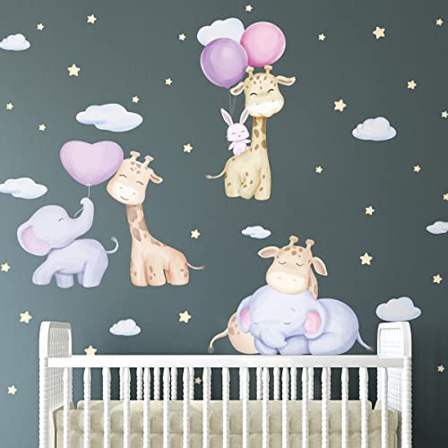 Wandtattoo Kinder Deko Babyzimmer Wandtattoo Kinderzimmer Wandaufkleber Tiere und fliegende Luftballons H90 x L 60 cm Wandtattoo Kinder Deko Babyzimmer Wandtattoo Kinderzimmer Wandaufkleber Tiere und fliegende Luftballons H90 x L 60 cm von Ambiance Sticker