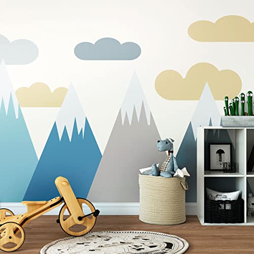 Wandsticker für Kinder, Dekoration für Babyzimmer, selbstklebend, riesig, für Kinder, skandinavische Berge, Volka, 40 x 60 cm von Ambiance Sticker