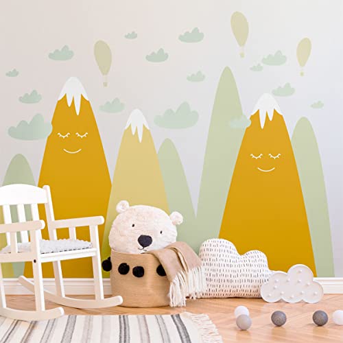 Wandtattoos für Kinder – Dekoration Babyzimmer – selbstklebend Riesen-Wandaufkleber für Kinder Skandinavische Berge Emaka – 70 x 105 cm von Ambiance Sticker