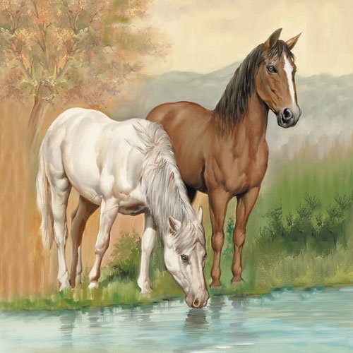 Ambiente Servietten Lunch / Party / Fest ca. 33x33cm Horses - Pferde - Ideal als Geschenk von Ambiente - Luxury Paper Products