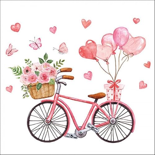 20 Ambiente Papierservietten - Fahrrad der Liebe - Tischdeko mit Motiv auch für Party oder Decoupage 33x33cm 20 Ambiente Papierservietten - Fahrrad der Liebe - Tischdeko mit Motiv auch für Party oder Decoupage 33x33cm von Ambiente