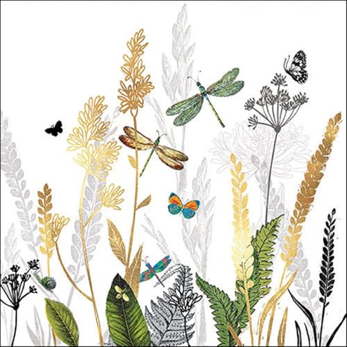 20 Servietten Naturbelassene Wiese mit Libellen weiß | Gräser | Blumen | Wiese | Sommer | Tischdeko | Decoupage | Serviettentechnik 33x33cm 20 Servietten Naturbelassene Wiese mit Libellen weiß | Gräser | Blumen | Wiese | Sommer | Tischdeko | Decoupage | Serviettentechnik 33x33cm von Ambiente