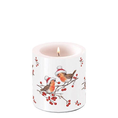 Ambiente Kerze Stumpenkerze Wachswindlicht Dekorationskerze 9 cm hoch Paraffinwachs 35h Brenndauer Vögel Zweige Weihnachten Advent Serie christmas robins Ambiente Kerze Stumpenkerze Wachswindlicht Dekorationskerze 9 cm hoch Paraffinwachs 35h Brenndauer Vögel Zweige Weihnachten Advent Serie christmas robins von Ambiente