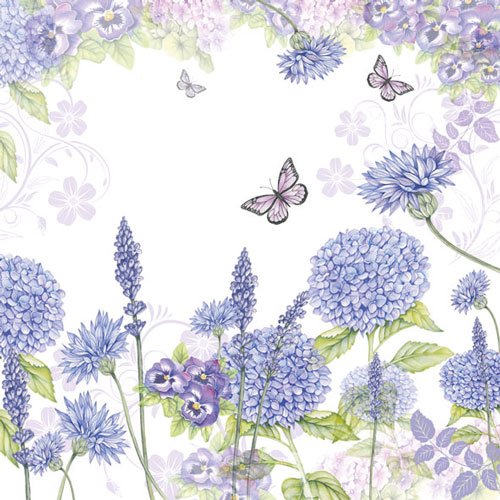 Ambiente Violett Wildblumen Servietten ? 33 x 33 cm von Ambiente