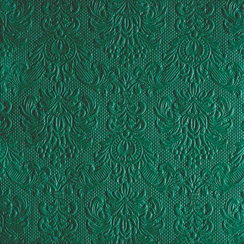 Servietten Papier 33x33cm 3-lagig 15 Stück mit Ornamenten geprägt - hochwertig & nachhaltig - Einweg Papierservietten für Hochzeit Dinner Gastronomie Party - Hochzeitsservietten Dunkelgrün von Ambiente