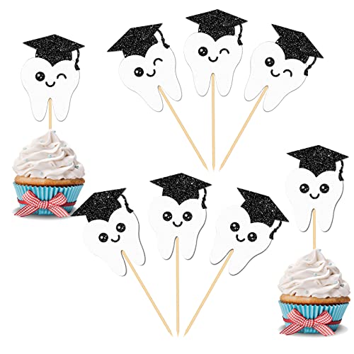 Ambishi Cupcake-Topper für Zahnarzt-Abschluss, Congrats Zahnarzt, Cupcake-Picks, Zahnschild, Cupcake-Topper für Zahnarzt, Abschlussfeier, Party-Dekorationen, 24 Stück Ambishi Cupcake-Topper für Zahnarzt-Abschluss, Congrats Zahnarzt, Cupcake-Picks, Zahnschild, Cupcake-Topper für Zahnarzt, Abschlussfeier, Party-Dekorationen, 24 Stück von Ambishi