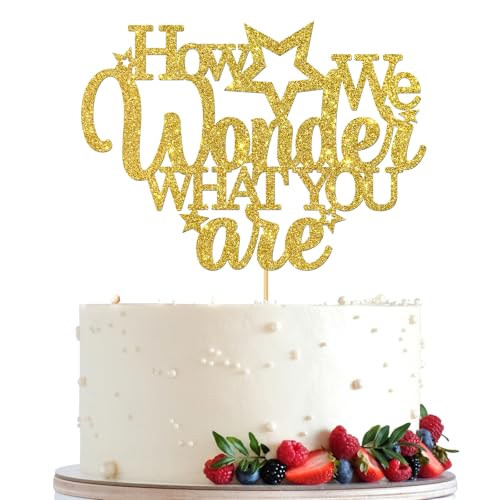 Tortenaufsatz mit Aufschrift "How We Wonder What You Are", für Jungen oder Mädchen, Baby-Dekoration, Twinkle Star, Babyparty, Kindergeburtstag, Hochzeit, Party, Kuchendekoration, Zubehör, Gold Tortenaufsatz mit Aufschrift "How We Wonder What You Are", für Jungen oder Mädchen, Baby-Dekoration, Twinkle Star, Babyparty, Kindergeburtstag, Hochzeit, Party, Kuchendekoration, Zubehör, Gold von Ambishi