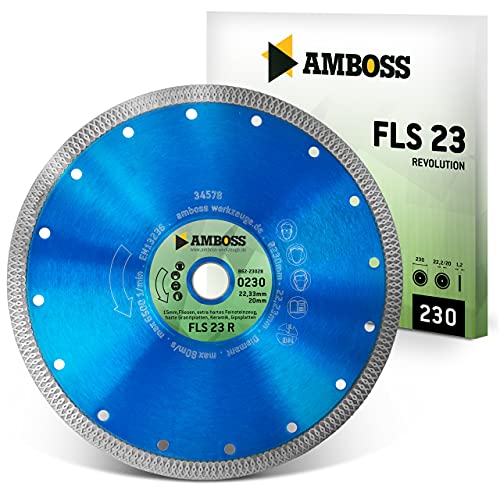 Amboss Diamant Trennscheibe Ø230 x 2 mm x 22.2 mm (Für Keramik, Fliesen, etc.) - Segmenthöhe: 10 mm (gesintert) von Amboss Werkzeuge